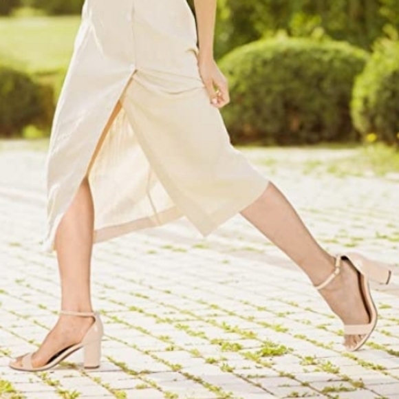 IDIFU Nude Patent PU 3 Inch Heel Sandals for Women size 11 - Picture 2 of 10